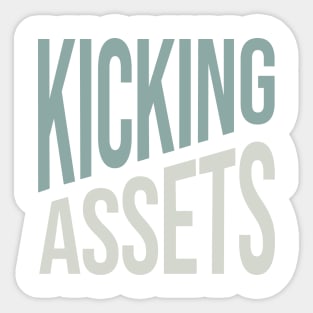 Funny Accounting Pun Kicking Assets Sticker